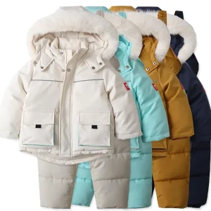 Children's Ski Suit Windproof And Waterproof Down Jacket & Pants