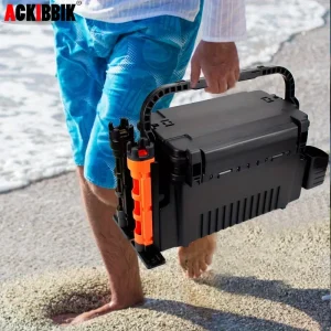Fishing  Tackle Storage with 2 Rod Holders & 2 Cup Holders